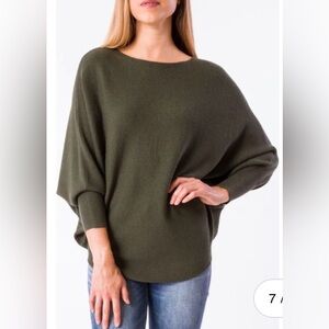 Kerisma Batwing Sweater Olive Green, Size M/L